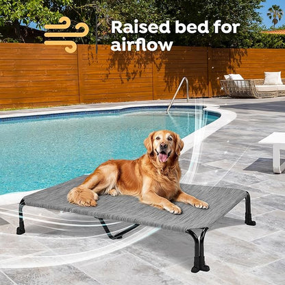 Veehoo Elevated Dog Bed 47" x 29", Black