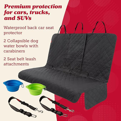 Lusso Gear Dog Car Seat Cover for Back Seat 100% Waterproof,