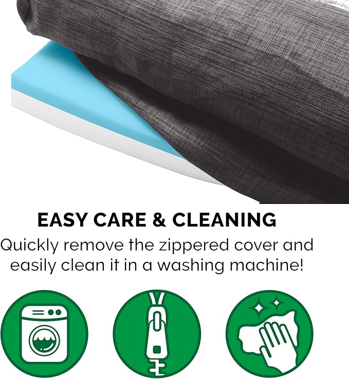 Furhaven Cooling Gel Dog Bed for Medium/Small Dogs w/ Removable Bolsters & Washable Cover 35 lbs