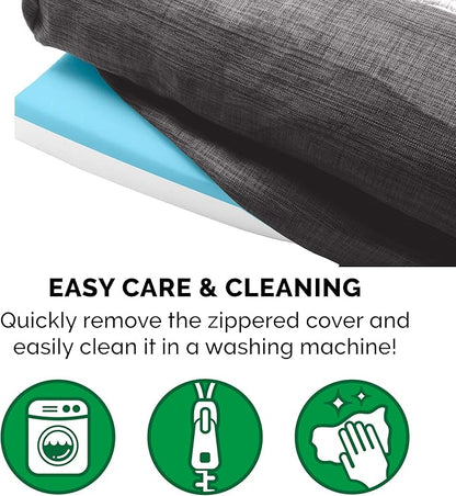 Furhaven Cooling Gel Dog Bed for Medium/Small Dogs w/ Removable Bolsters & Washable Cover 35 lbs