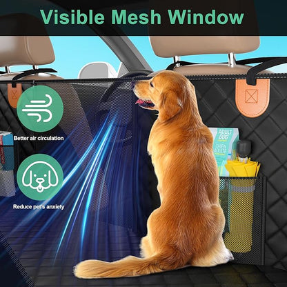 Dog Car Seat Cover for Back Seat(Large Space Holds 400lbs) 100% Waterproof