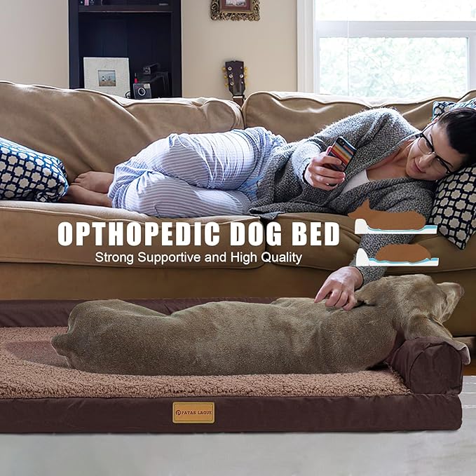 Patas Lague Orthopedic XXL Dog Bed for Extra Large Dogs 48''X30''