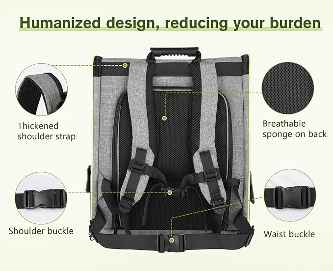 Pecute Cat Carrier Backpacks, Expandable Cat Backpack with Shade Cover, Breathable Mesh, Pet Carrier Backpack for Cats Small Dogs Puppies, Dog Carrier Backpack Great for Travel Hiking Camping Outdoor