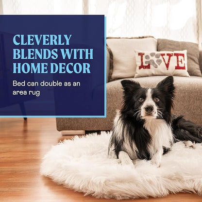 PupRug Orthopedic Dog Bed for Large Dogs with Fluffy Soft Faux Fur and Memory Foam for Joint Pain Relief