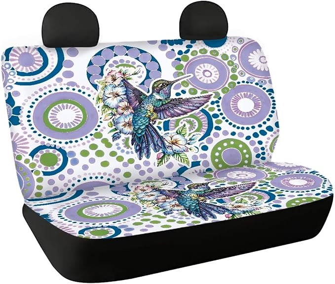AFPANQZ Aztec Hummingbird Car Seat Cover Rear Seats Only High Stretchy Washable Bucket Seat Cushion Protector Backseats Covers for Girls Women