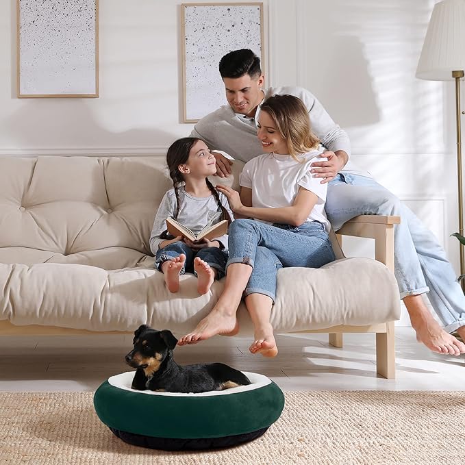 Love's cabin Round Donut Cat and Dog Cushion Bed 20in Pet