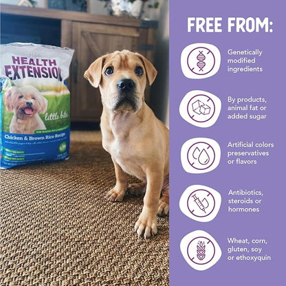 Health Extension Little Bites Chicken & Brown Rice Dry Dog Food (30 Pound / 13.6 Kg) - Natural with Probiotics and Superfoods for Teacup, Toy & Small Breeds