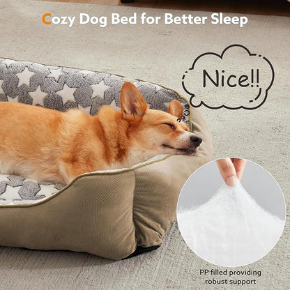 SIWA MARY Dog Bed for Large Size Dogs L(35"x25"x9") Brown