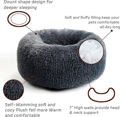 Calming Dog Bed for Cats and Small Dogs 15.7")