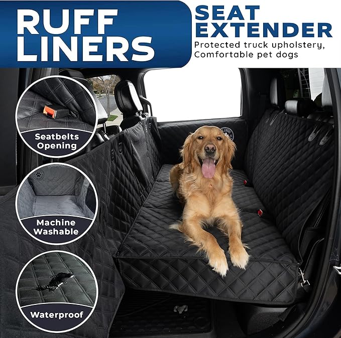 Large Dog Back Seat Extender for Dogs and Door Protection for Full-Size Trucks & Full-Size SUV