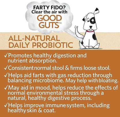 Good Guts for Lil Mutts Probiotic for Dogs, Billions of CFUs, 11 Strains, 5 Digestive Enzymes, 2 Prebiotics, Digestive Gut Health for Dogs, Adult & Puppy Probiotics Supplements (30 Days)