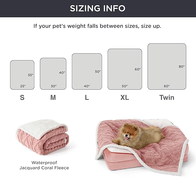Bedsure Waterproof Dog Blankets for Medium Dogs 30"x40", Pink