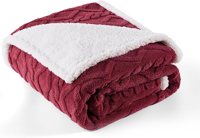 Bedsure Waterproof Dog Blankets for Large Dogs 50"x60", Burgundy