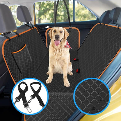 Dog Car Seat Cover for Back Seat Dog Seat Cover with Storage Pocket Dog Hammock Protects Against Dirt Dog Seat Covers for Cars Scratch Prevention Fits for SUVs and Trucks 60"x 64"
