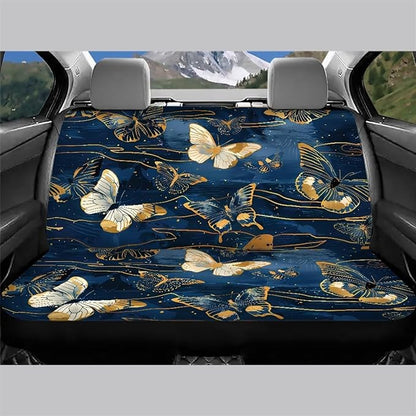 AFPANQZ Golden Butterfly Fabric Car Backseat Cover