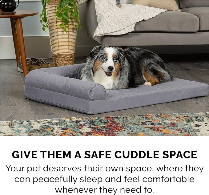 Furhaven Orthopedic Dog Bed for Medium/Small Dogs w/ Removable Bolsters & Washable Cover 35 lbs