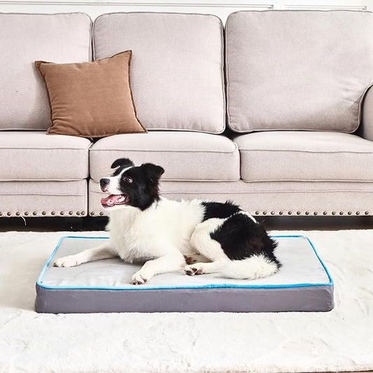 Dog Bed for Medium Dogs-Air Fiber Core 100% Breathable Cover(30x20x3 Inch)