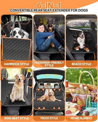Victoper Back Seat Extender for Dogs 440 LB, 600D Heavy 2 Seatbelts, 100% Waterproof