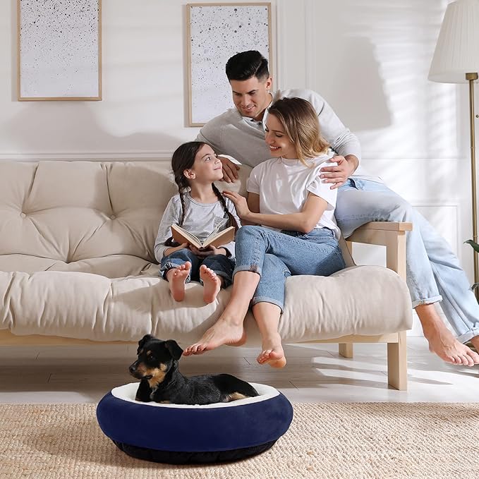 Love's cabin Round Donut Cat and Dog Cushion Bed 20in Pet