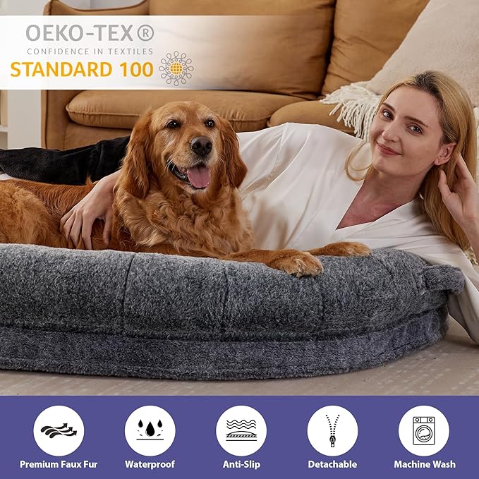 Human Dog Bed for Adult 71" x 46" x 9"