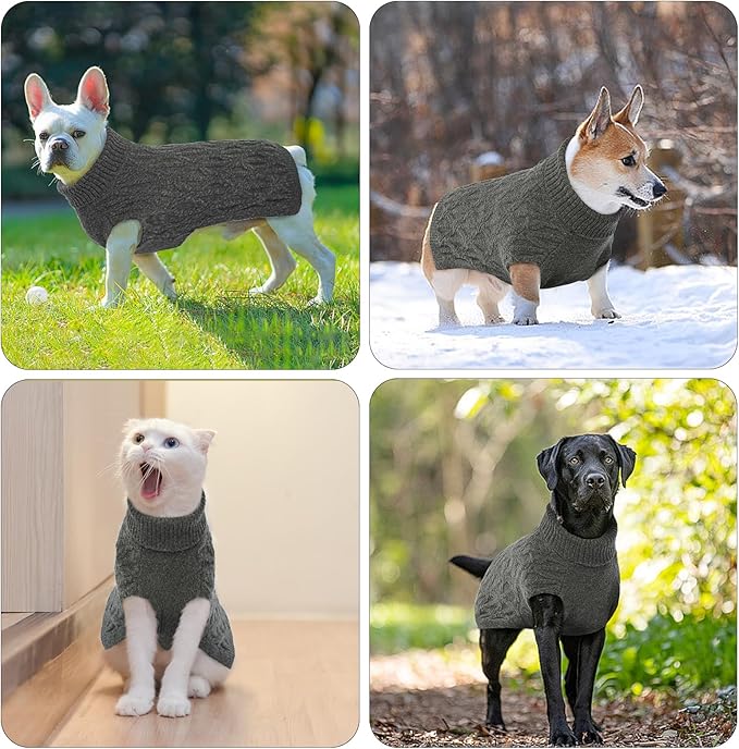 BRKURLEG Turtleneck Dog Sweaters