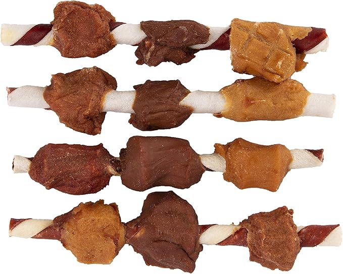 Good'n'Fun Triple Flavored Rawhide Kabobs for Dogs 36 Count (Pack of 12)