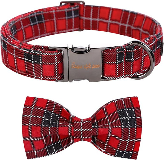 Unique style paws Christmas Dog Collar with Bow