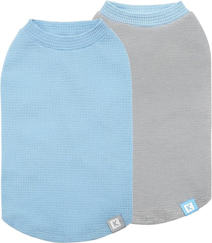 KYEESE 2Pack Dog Shirts Waffle for Small Dogs Stretchy Dog T-Shirts Lightweight Dog Tank Top Sleeveless Dog Vest Breathable