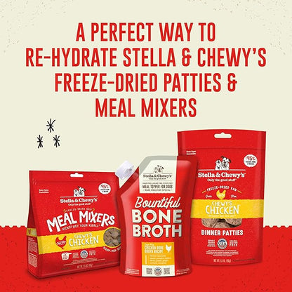 Stella & Chewy's Bountiful Bone Broth Cage-Free Chicken Recipe Meal Topper for Dogs, 16 oz. Resealable Pouch (Pack of 6)