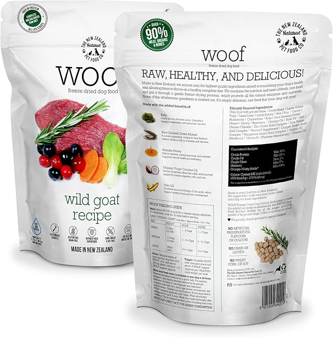 WOOF Wild Goat Freeze Dried Raw Dog Food 9.9oz