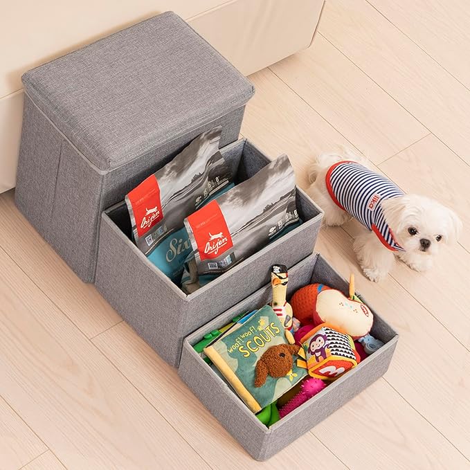 Uross Dog Stairs with Storage 3-Steps