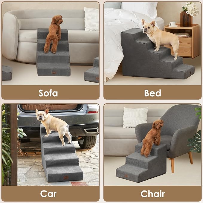 EHEYCIGA Dog Stairs for Small Dog 15.7”H 3-Step Slope