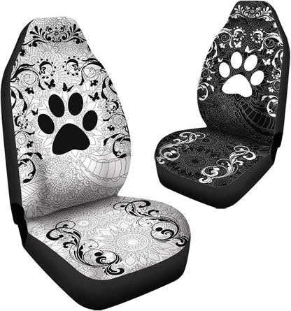 Boho Floral Paw Print Car Seat Covers 2