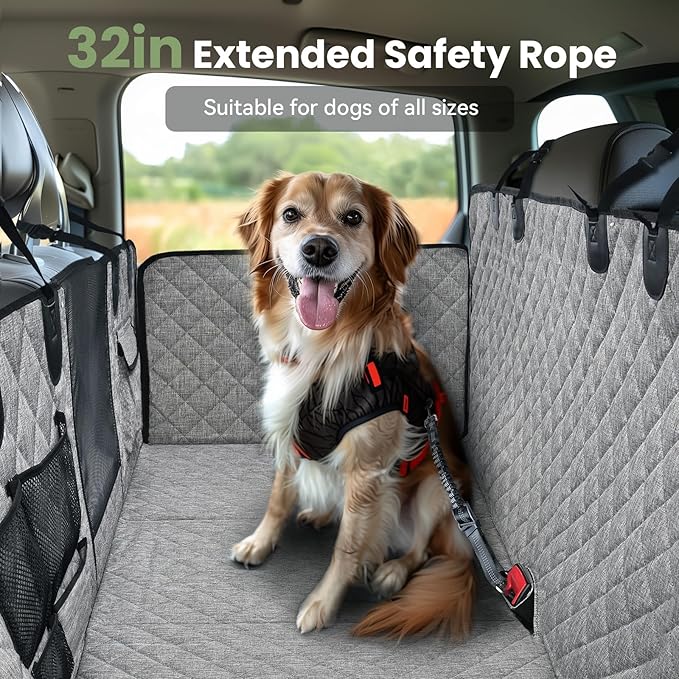 Back Seat Extender for Dogs with Storage