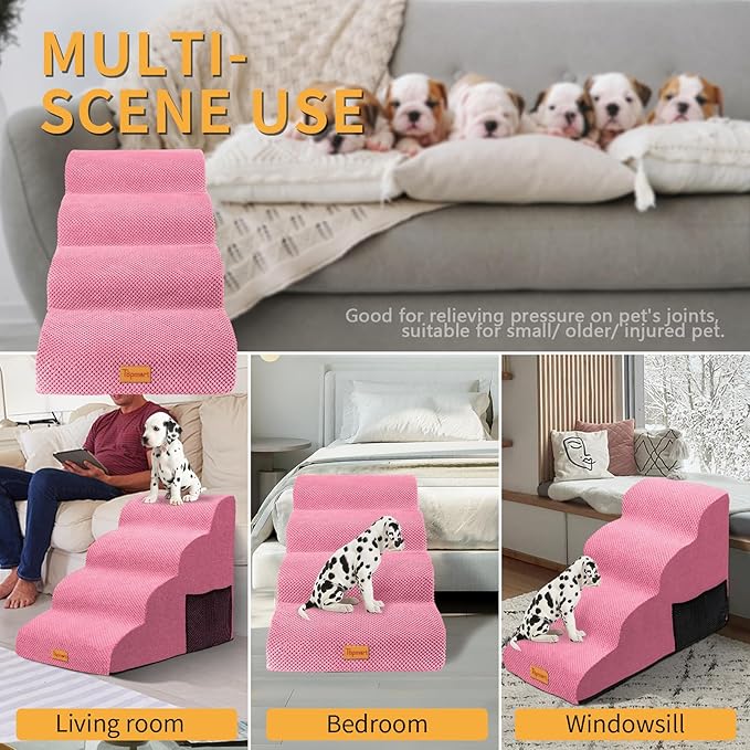 Topmart High Density Foam Dog Steps 4 Tiers