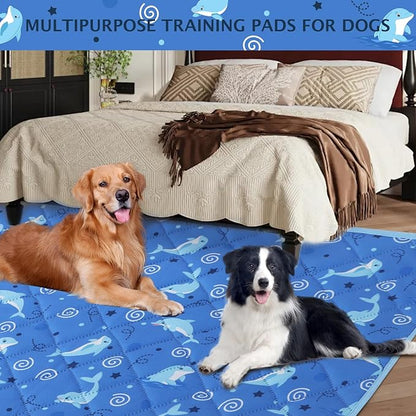 IEUUMLER Washable Pee Pads for Dogs Extra Large 71" x 71" 1 Pack EU007 (Dolphin, 71"X71"-1pcs)