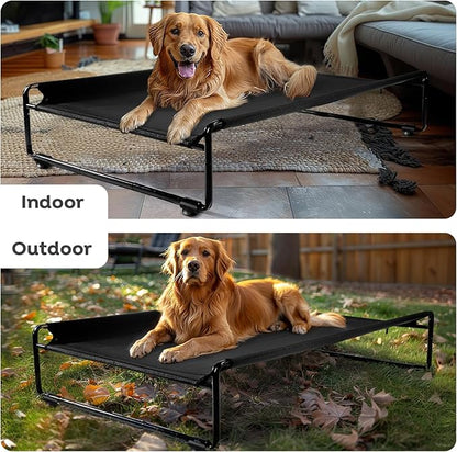 Veehoo Medium Elevated Dog Bed with Flannel Dog Blanket CWC2201B