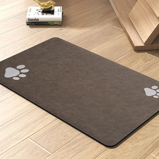 Pet Feeding Mat-Absorbent Dog Mat for Food and Water Bowl-No Stains Quick Dry Dog Water Dispenser Mat-Dog Accessories Pet Supplies-Dog Water Bowl for Messy Drinkers