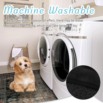 NICETOWN Waterproof Fleece Dog Blanket 50x60, Black