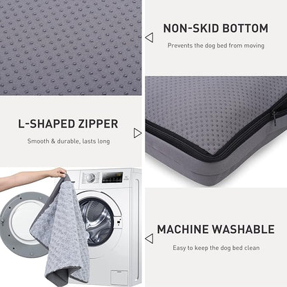 Dog Crate Bed Waterproof Dog Beds for Small Dogs Rose Velvet Soft Fluffy Washable Dog Bed with Removable Cover & Anti-Slip Bottom 23 x 17 Inch,