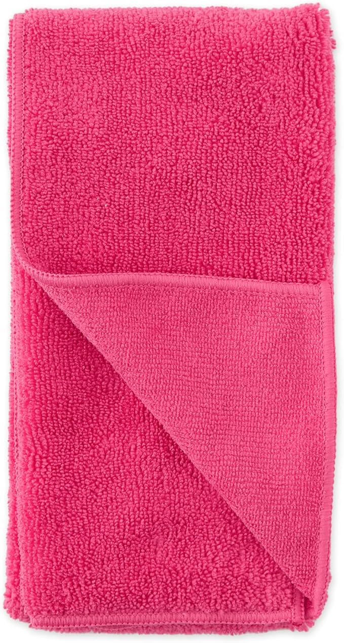 Bone Dry Pet Grooming Towel Collection Embroidered Absorbent Microfiber Drying Set 15x30, Raspberry 3 Count