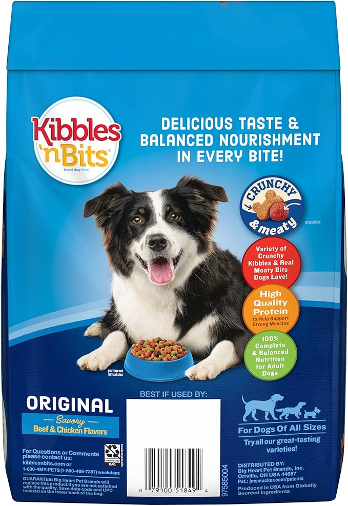 Kibbles 'N Bits Original Savory Beef & Chicken Flavors Dry Dog Food, 3.5 Pound Bag