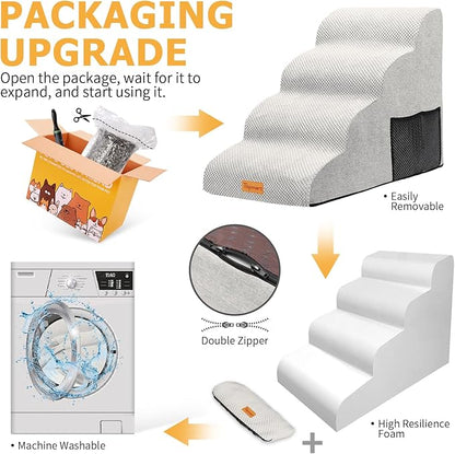 Topmart High Density Foam Dog Steps 4 Tiers