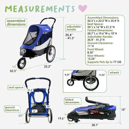 Petique Trailblazer Pet Jogger/Stroller 77LBS -