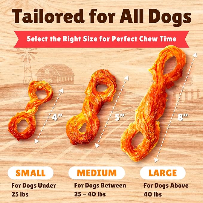 Gootoe Turkey Tendon Dog Treats – 100% USA-Sourced, Natural Snack, Premium Training Chews, Hypoallergenic, Reseal Value Bags, Sizes for Medium Dogs, Rope (M) Jumbo Pack, 1 lb (Pack of 1)