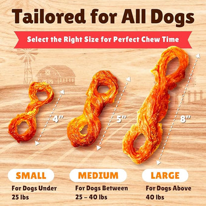 Gootoe Turkey Tendon Dog Treats – 100% USA-Sourced, Natural Snack, Premium Training Chews, Hypoallergenic, Reseal Value Bags, Sizes for Large Dogs, Rope (L) Jumbo Pack, 1 lb (Pack of 1)