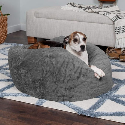 Furhaven Soft & Cozy Dog Bed for Large/Medium Dogs 55 lbs 23.6"L x 23.6"W x 23.6"Th