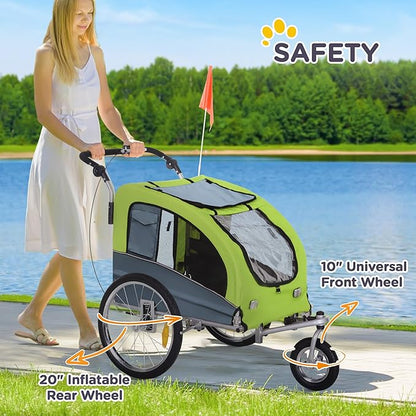 Aosom Dog Bike Trailer 2-in-1 Pet Stroller