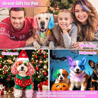 MSDADA 10 Color Washable Dog Hair Dye Paint Temporary Pet Fur Markers Safe Hair Color Crayons for Small to Large Boy & Girl Puppy Stuff Accessories
