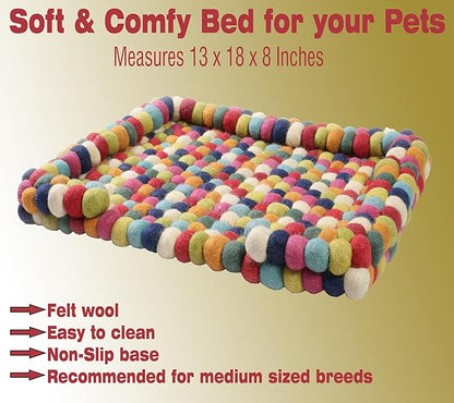 Felt Ball Dog Bed Fabric Pet Beds Luxury Cat Dog Bed Wool Bed for Cats Kittens